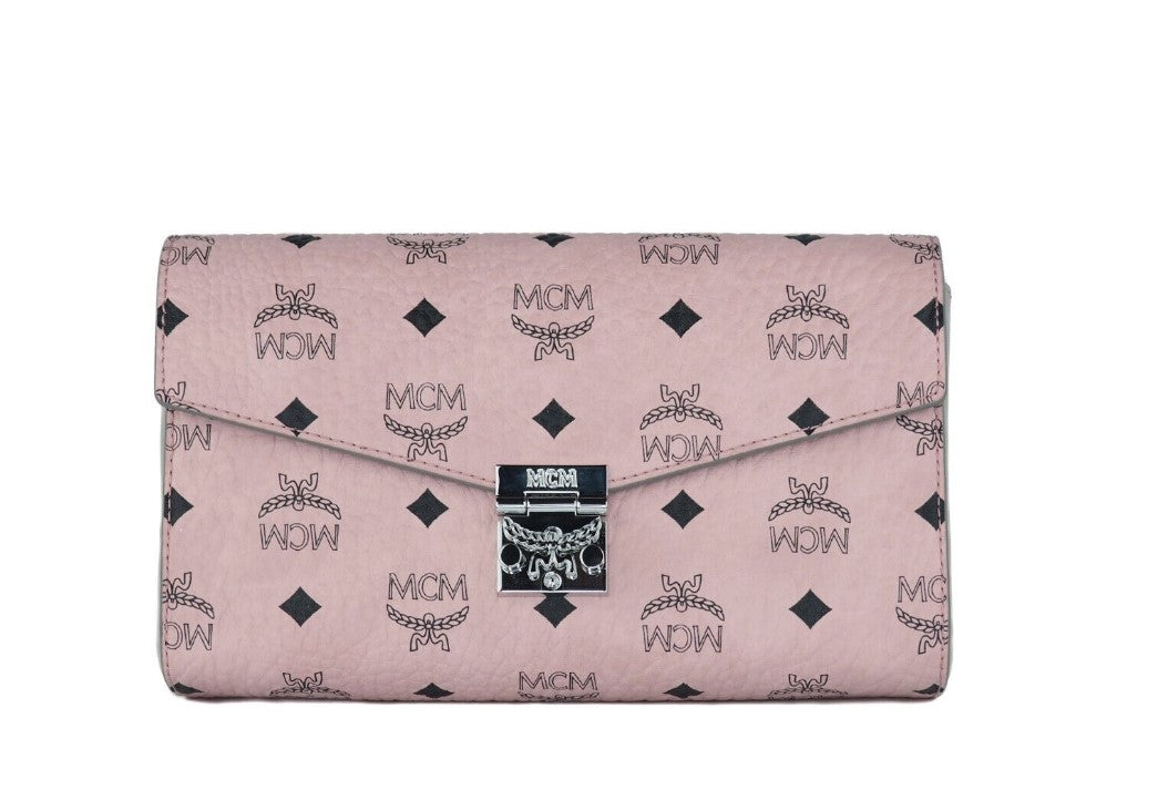 MCM Patricia Visetos Crossbody Shoulder Bag Soft Pink New
