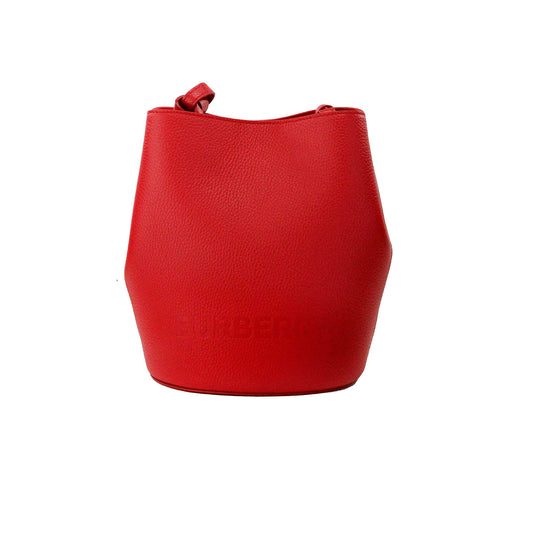 Burberry Lorne Small Red Pebbled Leather Bucket Crossbody Purse Bag - DEA STILOSA MILANO