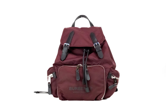 Burberry Medium Burgundy Econyl Nylon Rucksack Drawstring Backpack Bookbag - DEA STILOSA MILANO