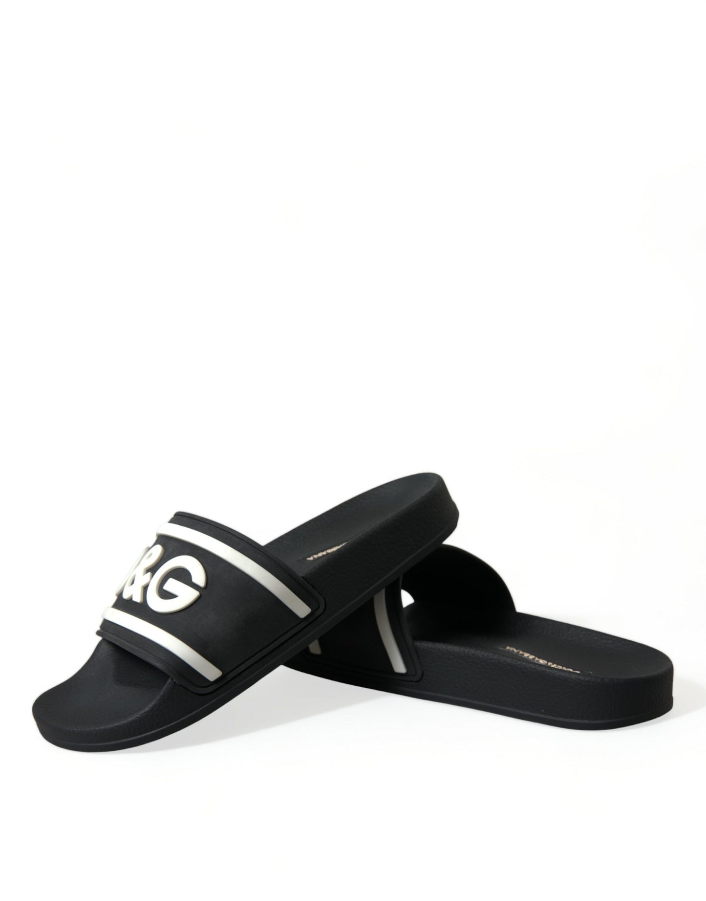 Dolce & Gabbana Black Rubber Beachwear Slippers Sandals Shoes - DEA STILOSA MILANO