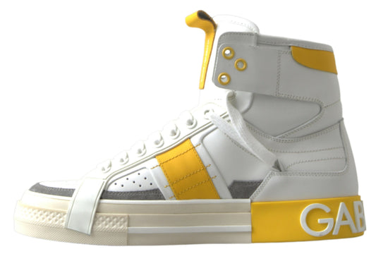 Dolce & Gabbana High-Top Perforated Leather Sneakers - DEA STILOSA MILANO