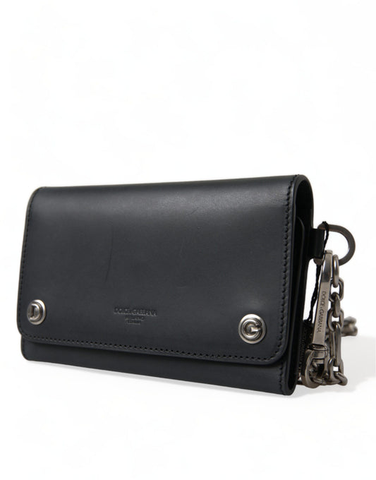 Dolce & Gabbana Elegant Black Leather Shoulder Bag - DEA STILOSA MILANO
