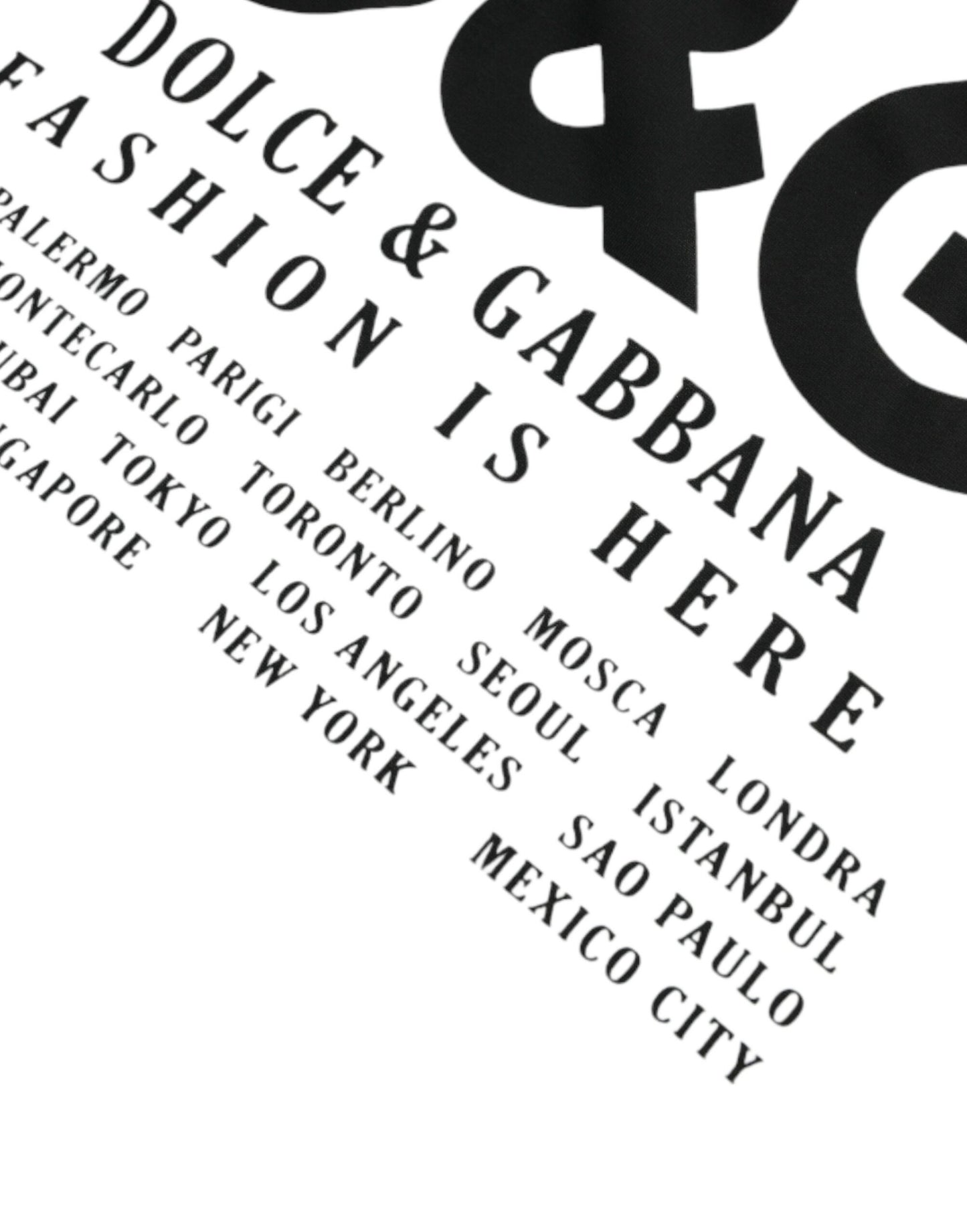 Dolce & Gabbana White Graphic Print Cotton Crew Neck T-shirt - DEA STILOSA MILANO