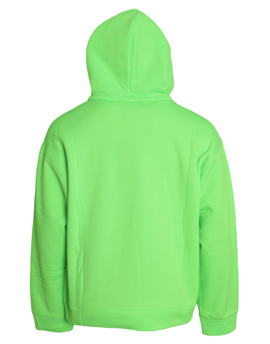 Dolce & Gabbana Neon Green Hooded Top Pullover Sweater - DEA STILOSA MILANO