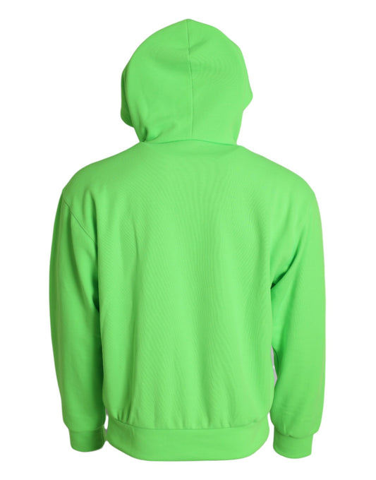 Dolce & Gabbana Neon Green Hooded Full Zip Top Sweater - DEA STILOSA MILANO