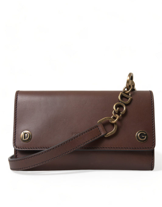 Dolce & Gabbana Elegant Leather Shoulder Bag in Rich Brown - DEA STILOSA MILANO