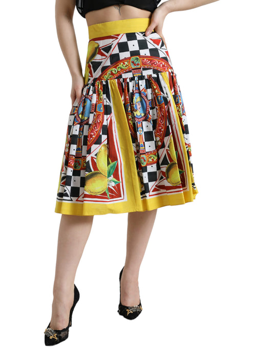 Dolce & Gabbana Elegant High Waist A-Line Midi Skirt - DEA STILOSA MILANO