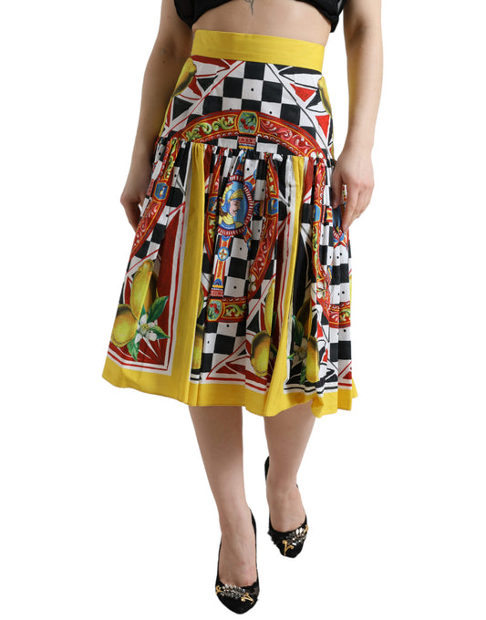 Dolce & Gabbana Elegant High Waist A-Line Midi Skirt - DEA STILOSA MILANO