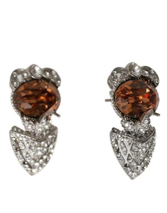 Dolce & Gabbana Silver Crystal Stone 925 Sterling Earrings - DEA STILOSA MILANO