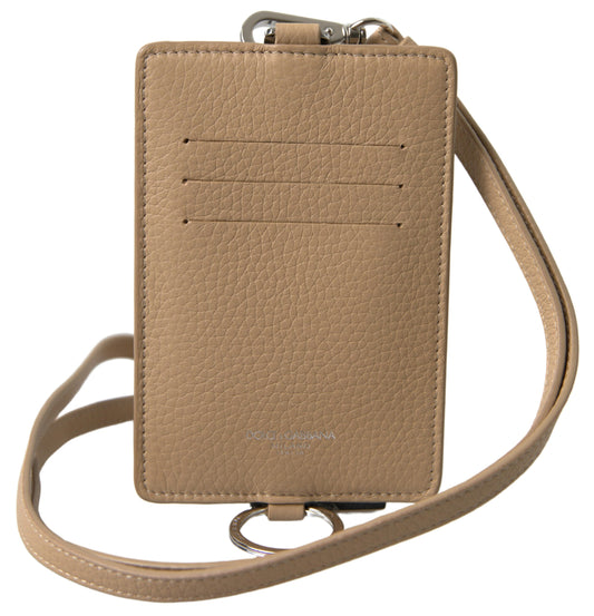 Dolce & Gabbana Elegant Beige Leather Cardholder Wallet - DEA STILOSA MILANO
