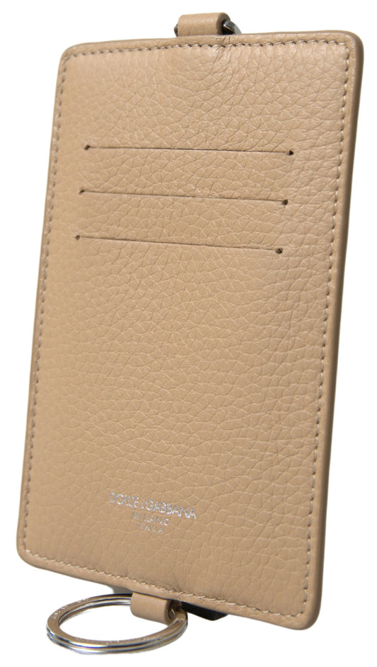 Dolce & Gabbana Elegant Beige Leather Cardholder Wallet - DEA STILOSA MILANO