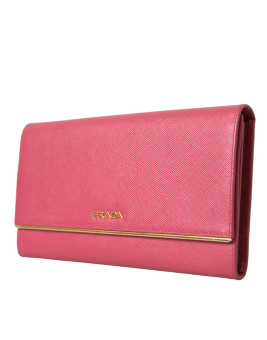 Prada Elegant Pink Leather Bifold Wallet - DEA STILOSA MILANO