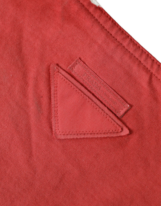 Prada Chic Red and White Fabric Tote Bag - DEA STILOSA MILANO
