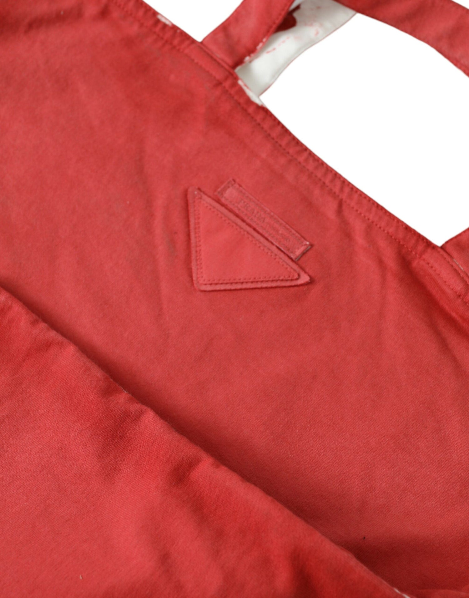 Prada Chic Red and White Fabric Tote Bag - DEA STILOSA MILANO