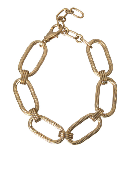 Dolce & Gabbana Gold Tone Brass Large Link Chain Jewelry Necklace - DEA STILOSA MILANO
