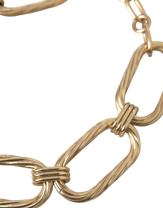 Dolce & Gabbana Gold Tone Brass Large Link Chain Jewelry Necklace - DEA STILOSA MILANO