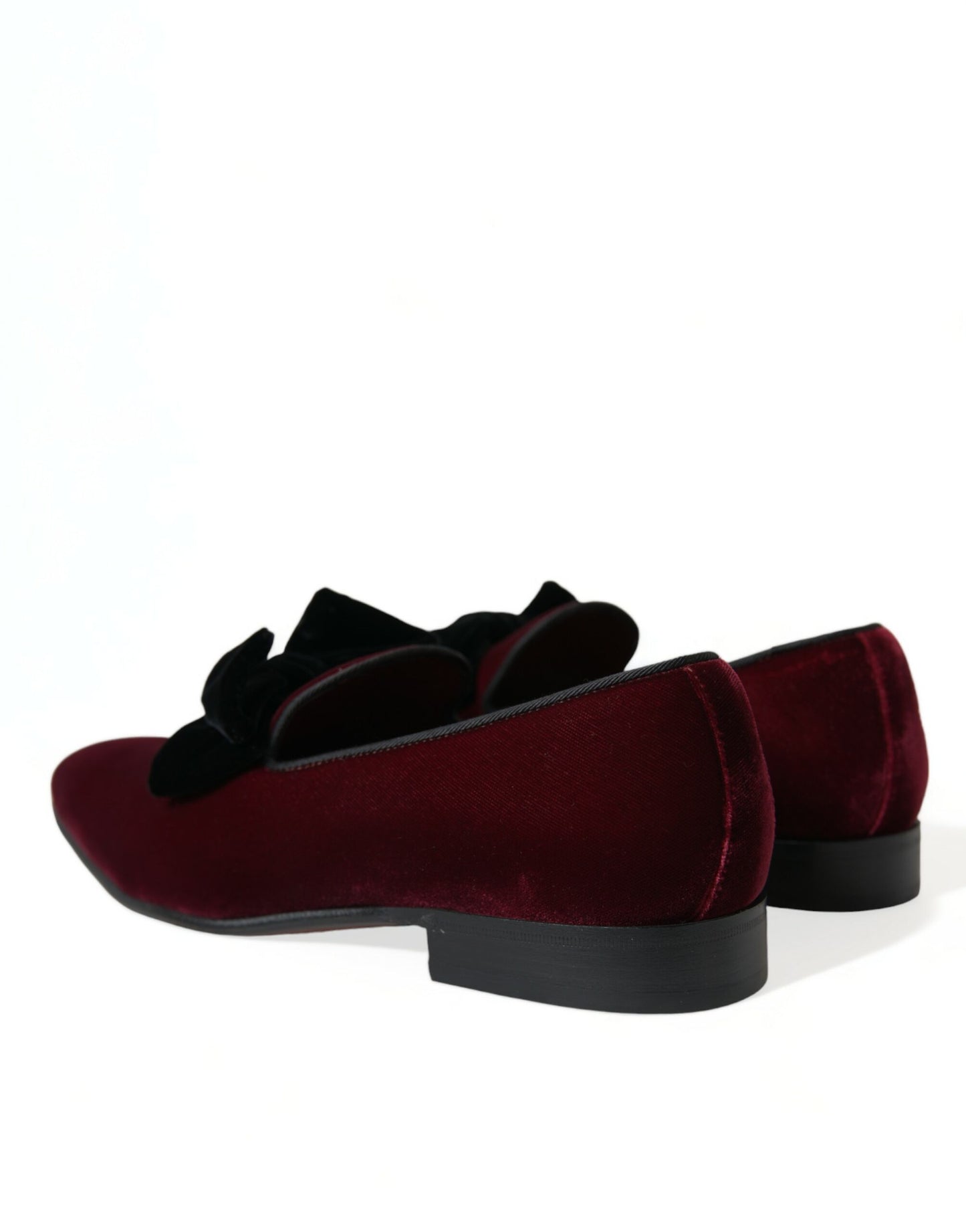 Dolce & Gabbana Burgundy Velvet Loafers - Elegance with a Twist - DEA STILOSA MILANO