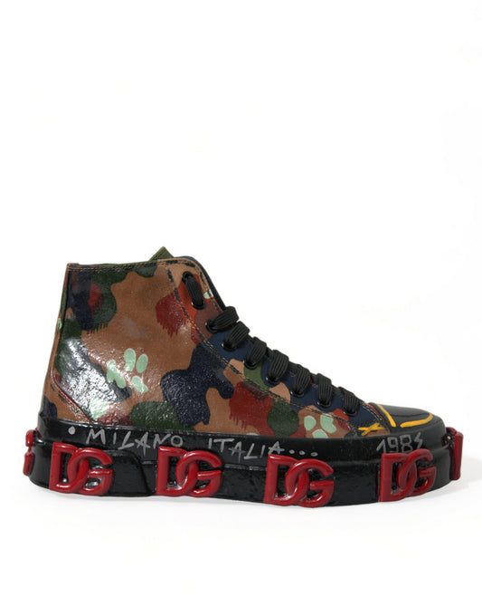 Dolce & Gabbana Multicolor Camouflage High Top Sneakers Shoes - DEA STILOSA MILANO