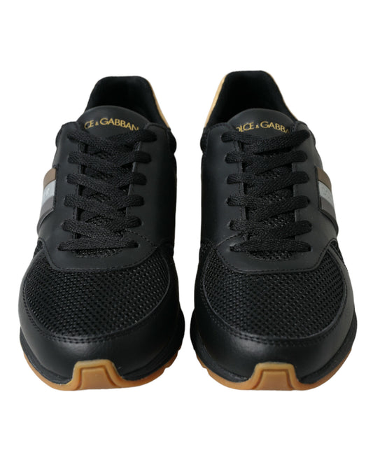 Dolce & Gabbana Black Leather Low Top  Sneakers Shoes - DEA STILOSA MILANO