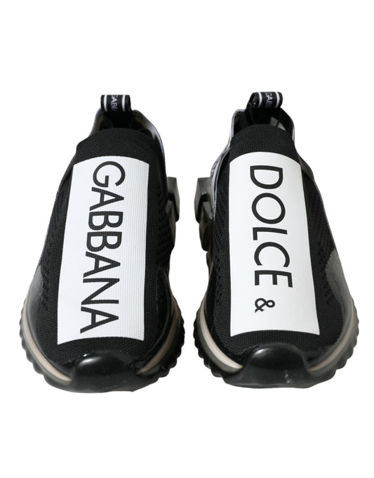 Dolce & Gabbana Black White Slip On Sneakers Sorrento Shoes - DEA STILOSA MILANO