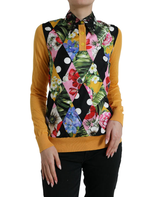 Dolce & Gabbana Multicolor Patchwork Cashmere Henley Sweater - DEA STILOSA MILANO