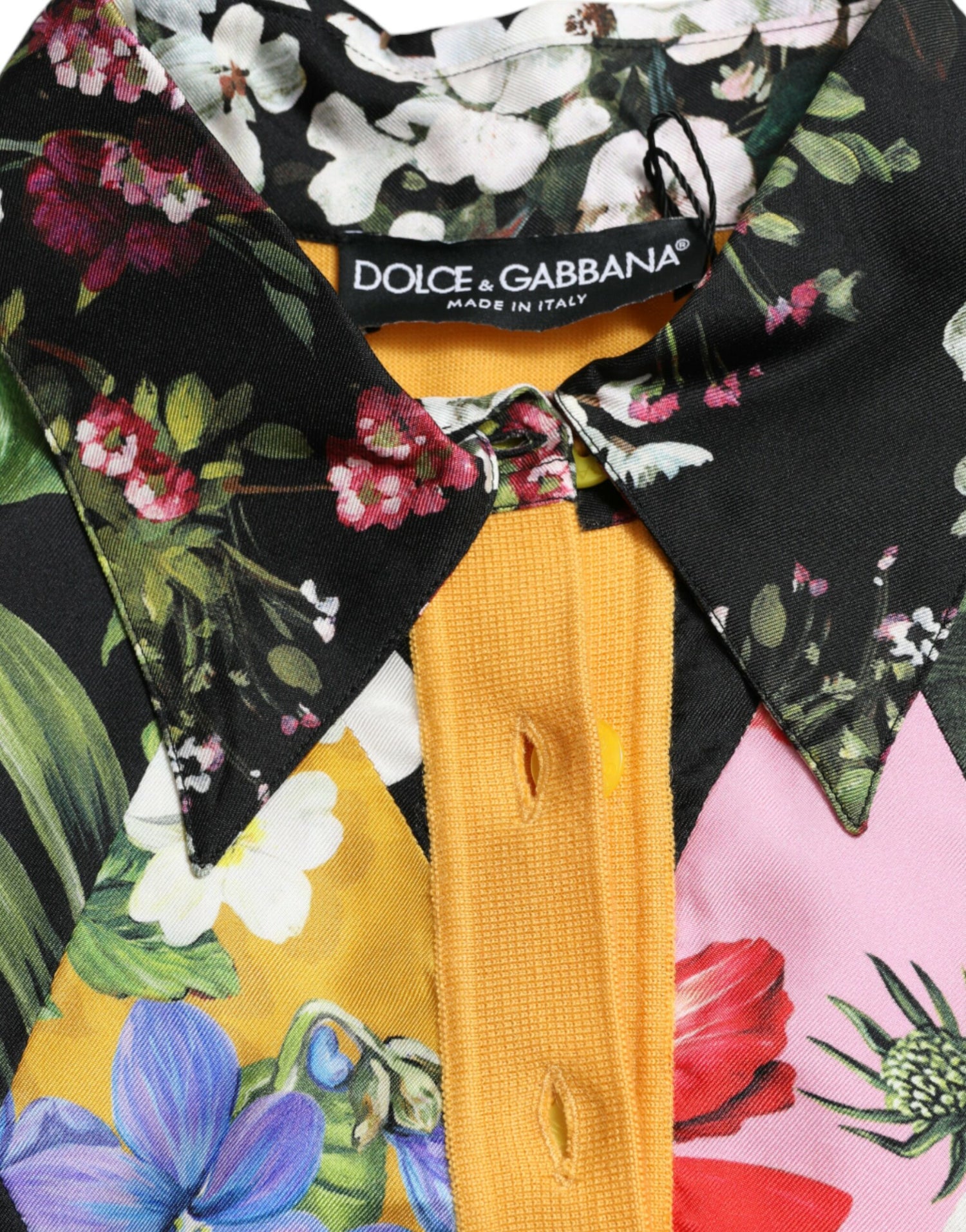 Dolce & Gabbana Multicolor Patchwork Cashmere Henley Sweater - DEA STILOSA MILANO