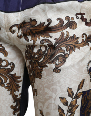 Dolce & Gabbana Multicolor Heraldic Skinny Men Pants - DEA STILOSA MILANO