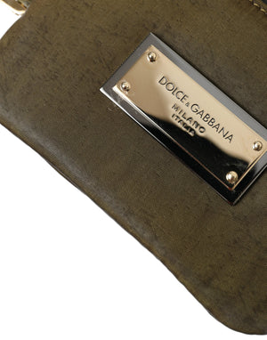 Dolce & Gabbana Dark Green Nylon Logo Plaque Keyring Pouch Clutch Bag - DEA STILOSA MILANO