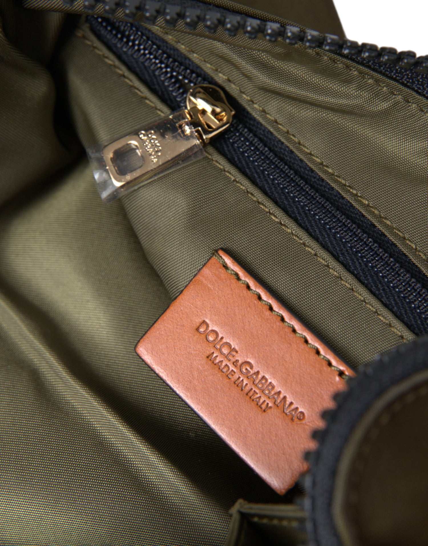 Dolce & Gabbana Dark Green Nylon Logo Plaque Keyring Pouch Clutch Bag - DEA STILOSA MILANO