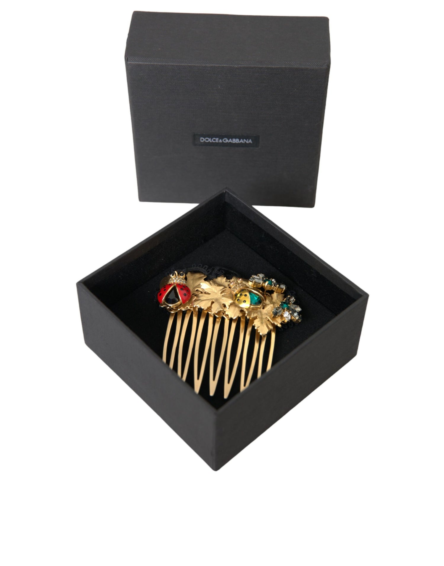 Dolce & Gabbana Gold Brass Crystal Lady Bug Women Hair Comb - DEA STILOSA MILANO