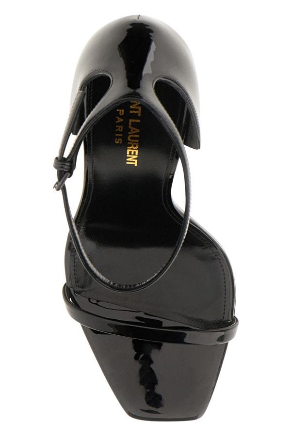 Saint Laurent Black Calf Leather Opyum Sandals - DEA STILOSA MILANO