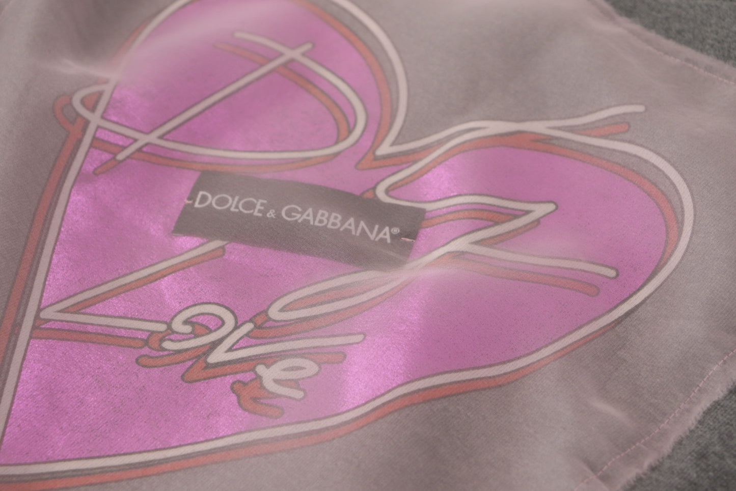 Dolce & Gabbana Chic Grey Cotton Heart Tee with Bell Sleeves - DEA STILOSA MILANO