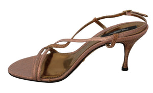Dolce & Gabbana Chic Ankle Strap Sandals in Pink and Brown - DEA STILOSA MILANO