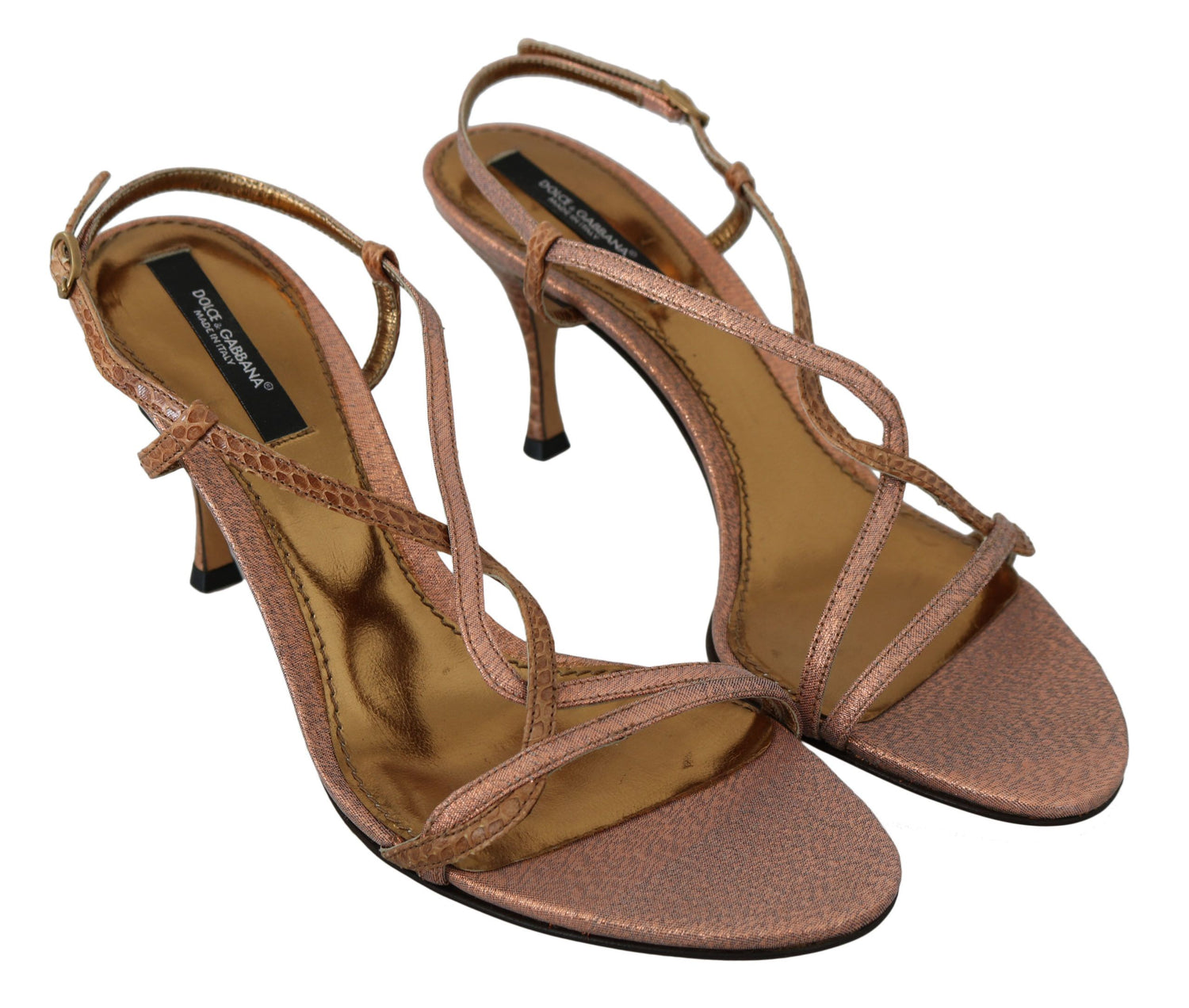 Dolce & Gabbana Chic Ankle Strap Sandals in Pink and Brown - DEA STILOSA MILANO