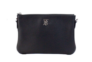 Burberry Peyton Monogram Black Leather Pouch Crossbody Bag Purse - DEA STILOSA MILANO