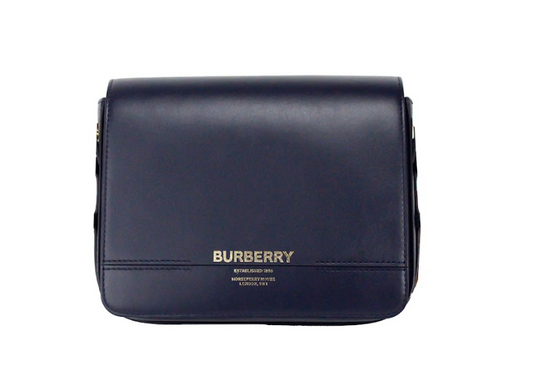 Burberry Grace Small Regency Blue Smooth Leather Flap Crossbody Handbag Purse - DEA STILOSA MILANO