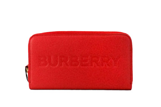 Burberry Elmore Red Embossed Logo Leather Continental Clutch Wallet - DEA STILOSA MILANO
