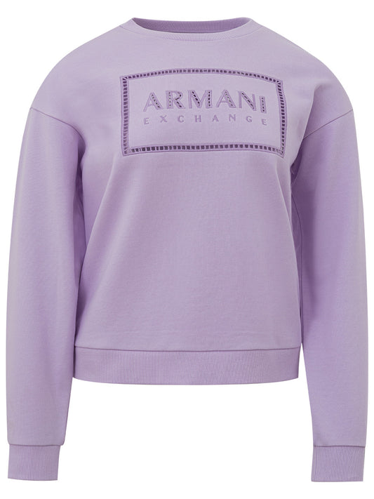 Armani Exchange Glicine sweatshirt with perforated logo - DEA STILOSA MILANO