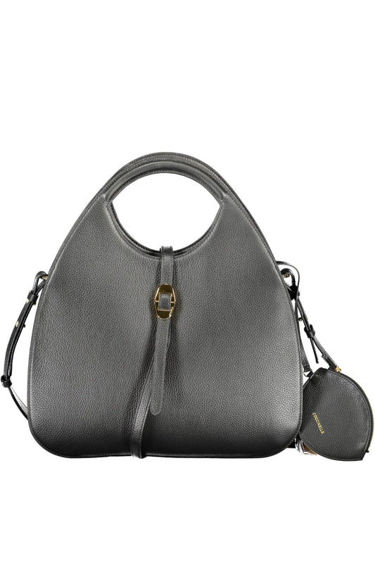 Coccinelle Elegant Black Leather Handbag with Removable Strap - DEA STILOSA MILANO
