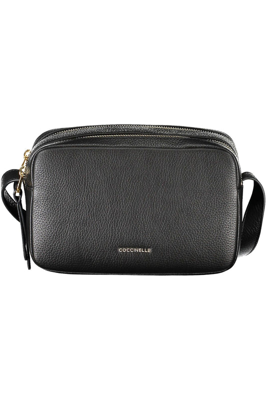 Coccinelle Elegant Black Leather Shoulder Bag with Logo - DEA STILOSA MILANO