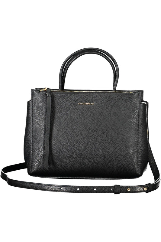 Coccinelle Elegant Black Leather Handbag With Versatile Straps - DEA STILOSA MILANO