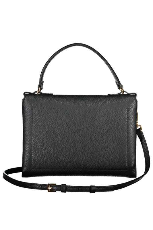Coccinelle Chic Black Leather Handbag with Twist Lock - DEA STILOSA MILANO