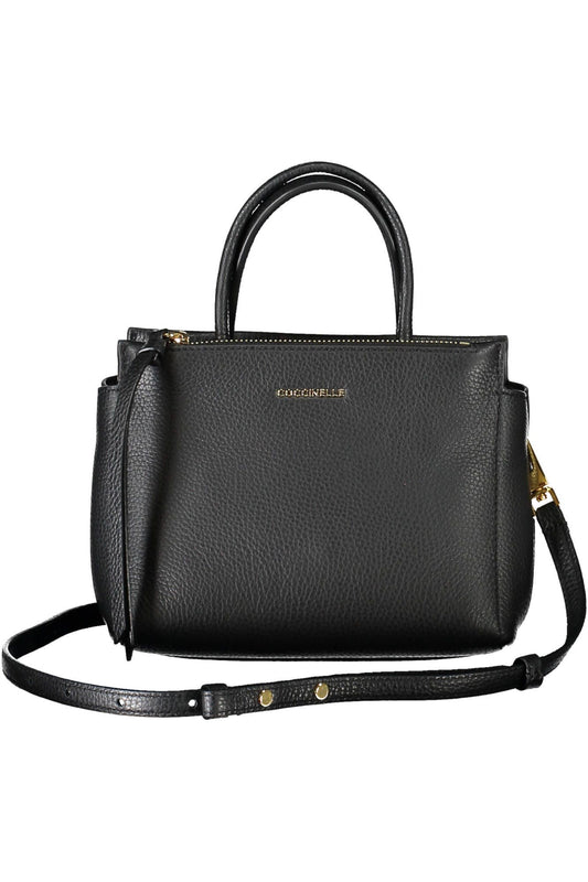 Coccinelle Chic Black Leather Handbag with Versatile Straps - DEA STILOSA MILANO
