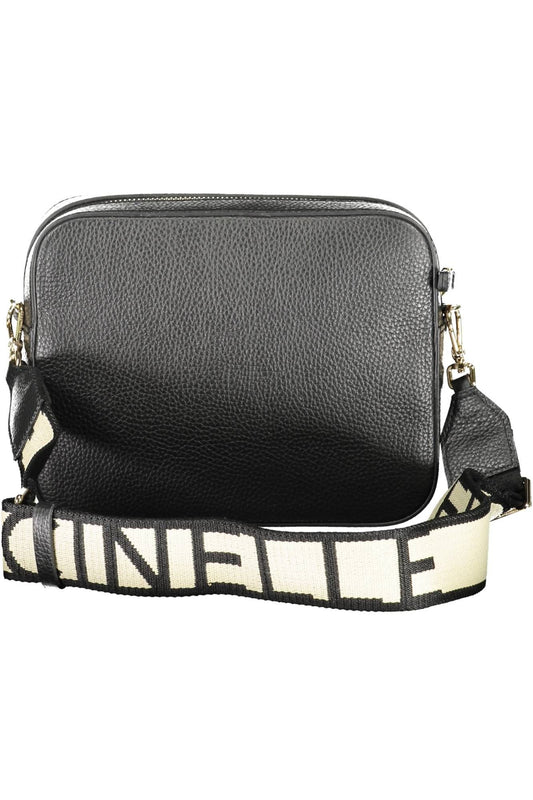 Coccinelle Elegant Black Leather Shoulder Bag with Contrasting Details - DEA STILOSA MILANO