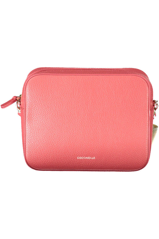 Coccinelle Chic Pink Leather Shoulder Handbag with Logo Accents - DEA STILOSA MILANO