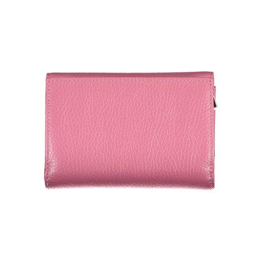 Coccinelle Elegant Pink Leather Wallet with Multiple Compartments - DEA STILOSA MILANO
