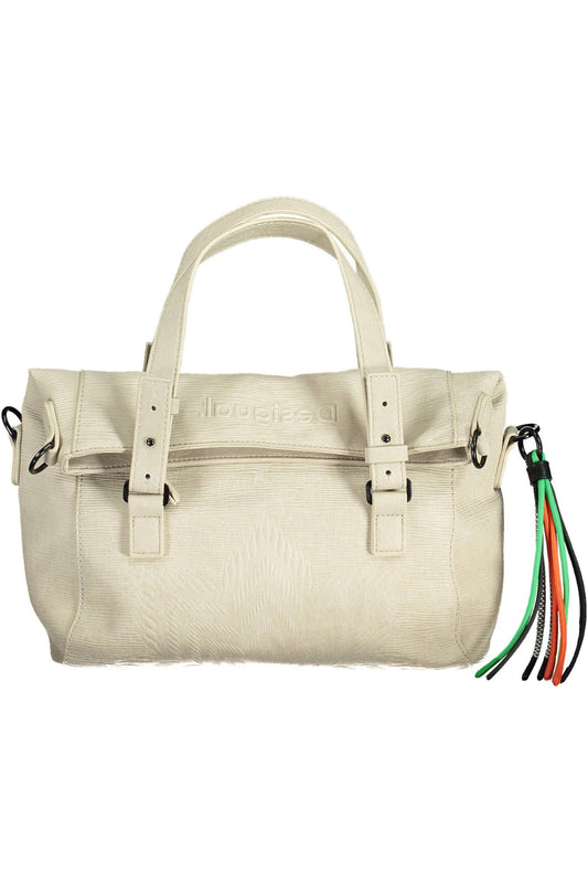 Desigual Chic White Contrasting Detail Handbag - DEA STILOSA MILANO