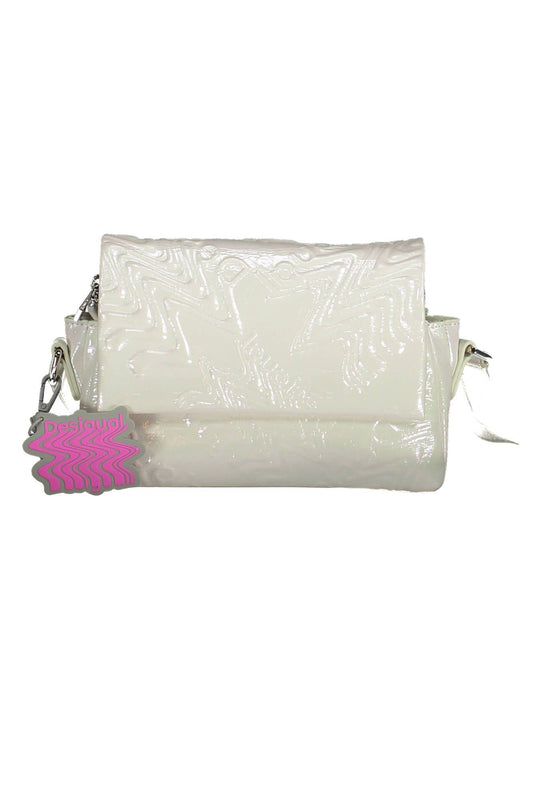Desigual Iridescent Adjustable Shoulder Bag in White - DEA STILOSA MILANO