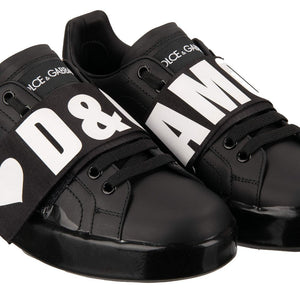 Dolce & Gabbana Black Leather Sneaker - DEA STILOSA MILANO