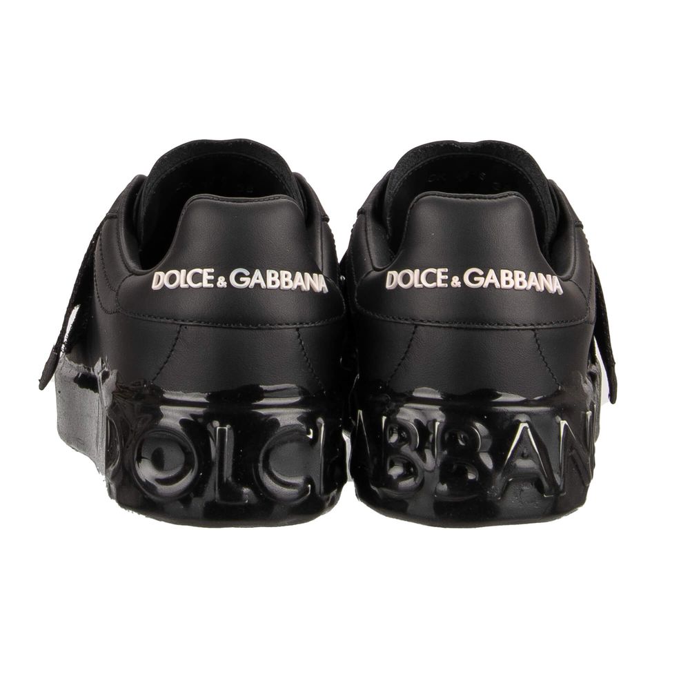 Dolce & Gabbana Black Leather Sneaker - DEA STILOSA MILANO